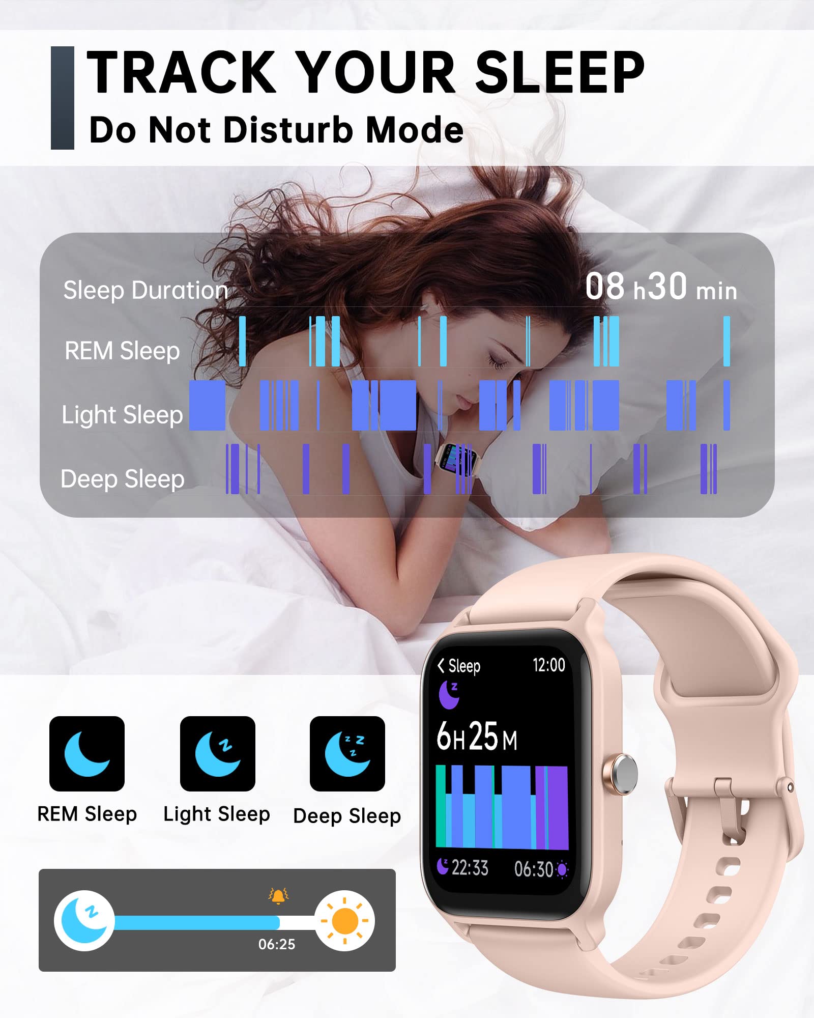Foto 5 pulgar | Reloj Smartwatch Vrpefit Rosa con Bluetooth-Venta Internacional