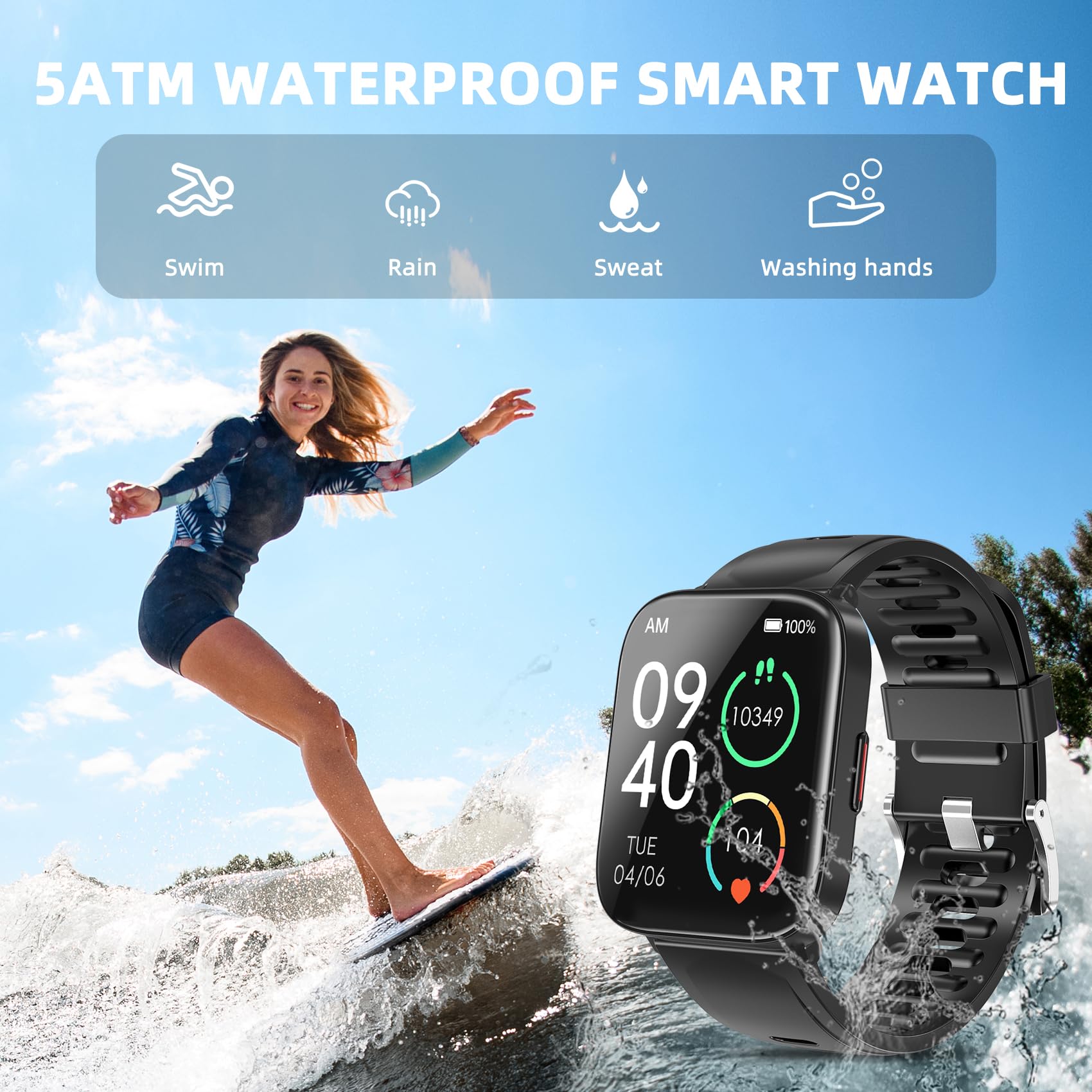 Foto 5 pulgar | Reloj Smartwatch Otosagow Negro con Bluetooth-Venta Internacional