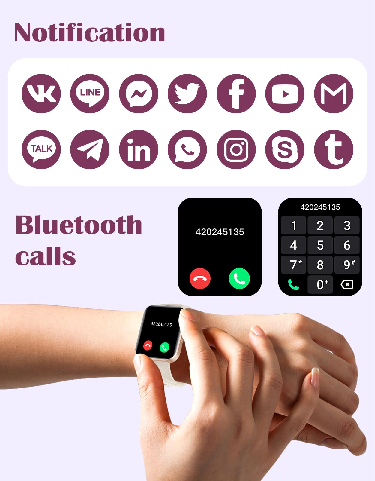Foto 3 | Reloj Smartwatch Ruimen con Bluetooth-Venta Internacional