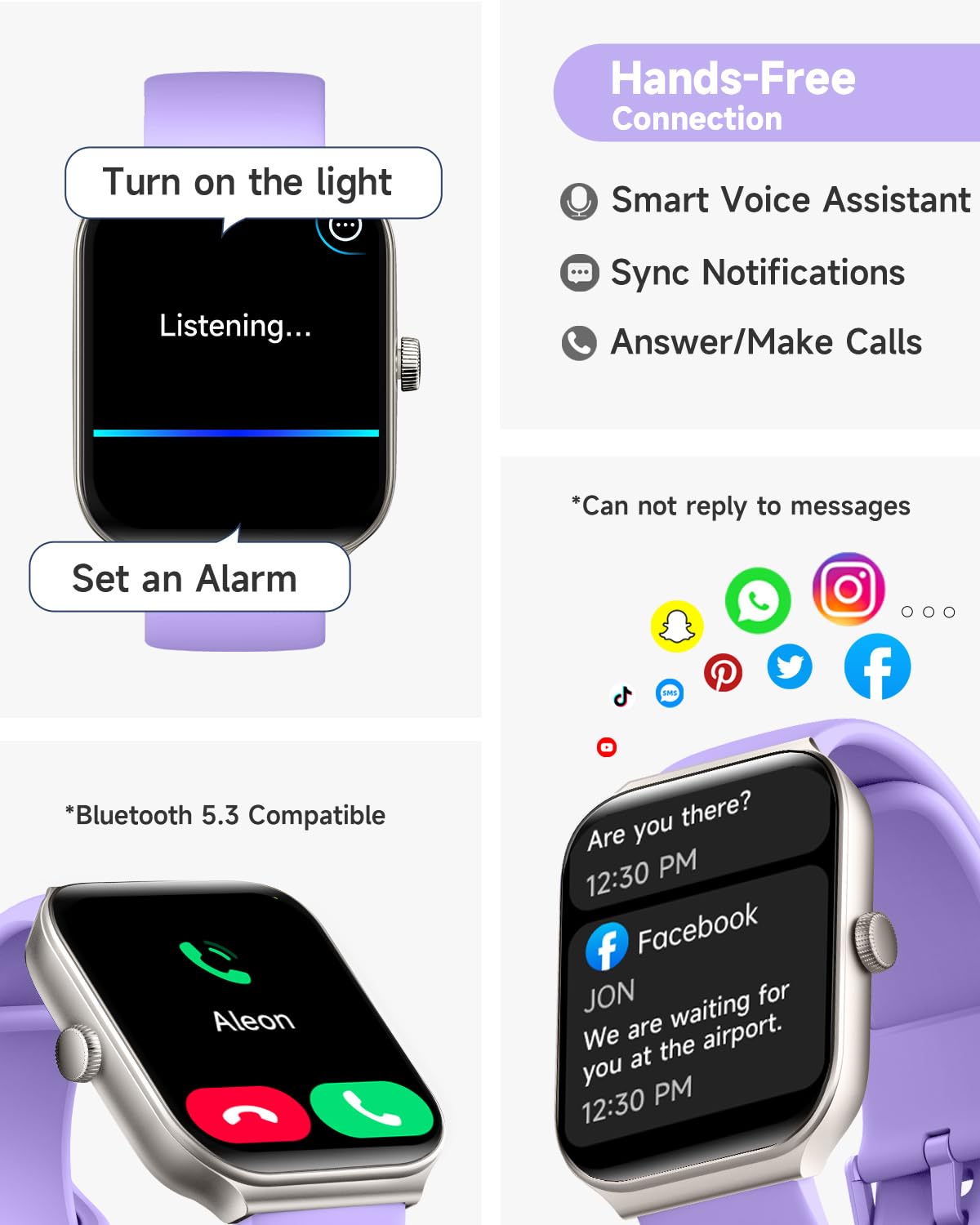 Foto 3 pulgar | Reloj Inteligente Toobur De 1,95 Pulgadas Con Alexa Rastreador De Actividad Física para Mujeres - Venta Internacional