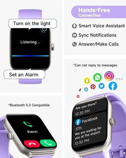 Foto 2 | Reloj Inteligente Toobur De 1,95 Pulgadas Con Alexa Rastreador De Actividad Física para Mujeres - Venta Internacional