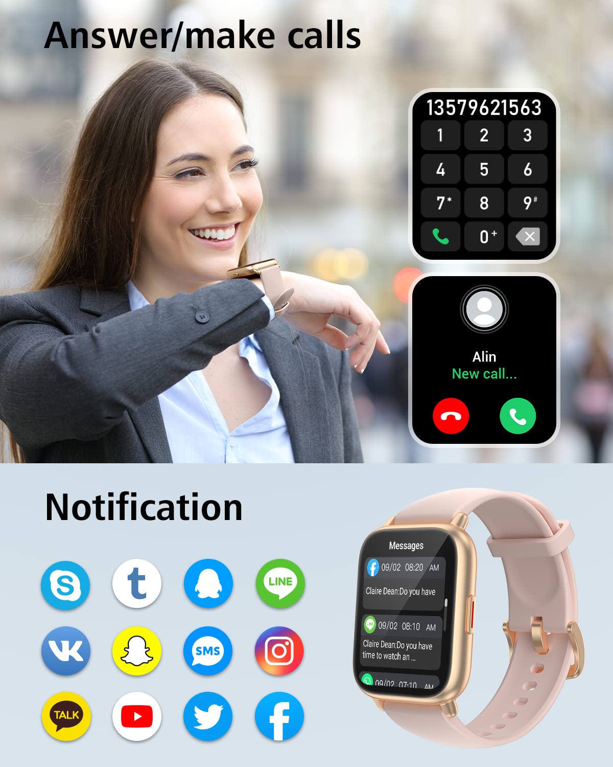 Foto 3 pulgar | Reloj Smartwatch Ruimen con Bluetooth-Venta Internacional