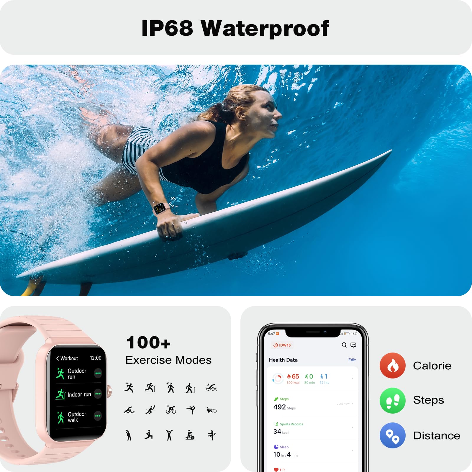 Foto 5 | Reloj Inteligente Fitpolo1.8 Pulgadas Touch Fitness - Venta Internacional