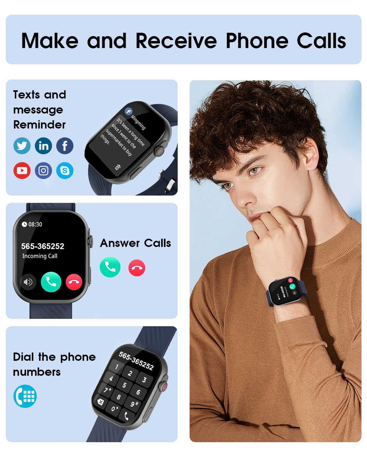 Foto 3 pulgar | Reloj Inteligente Bybukckr 2 Android IOS Ip68 Azul - Venta Internacional