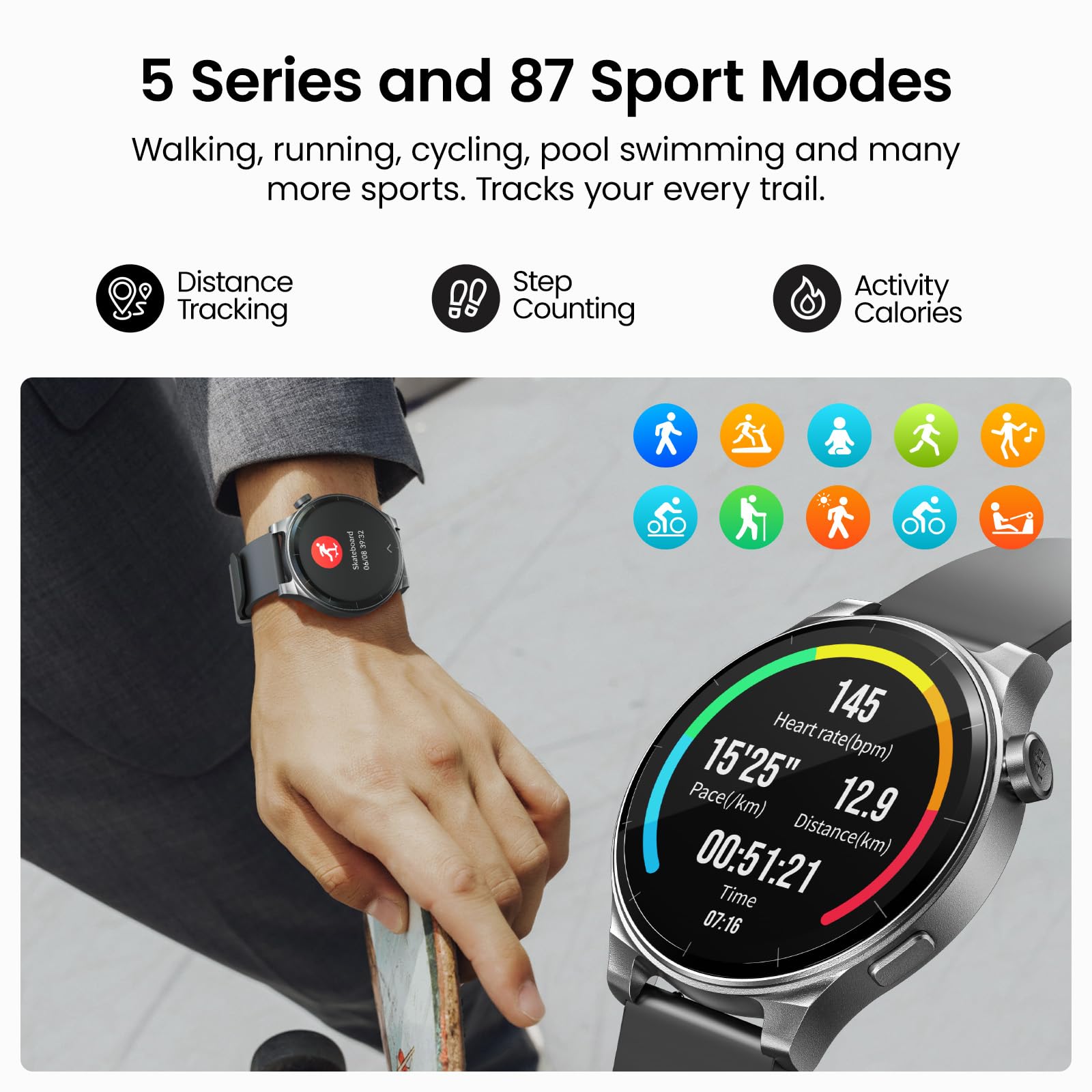 Foto 8 pulgar | Smartwatch Tozo S5 1.43'' Amoled IP68 - Venta Internacional