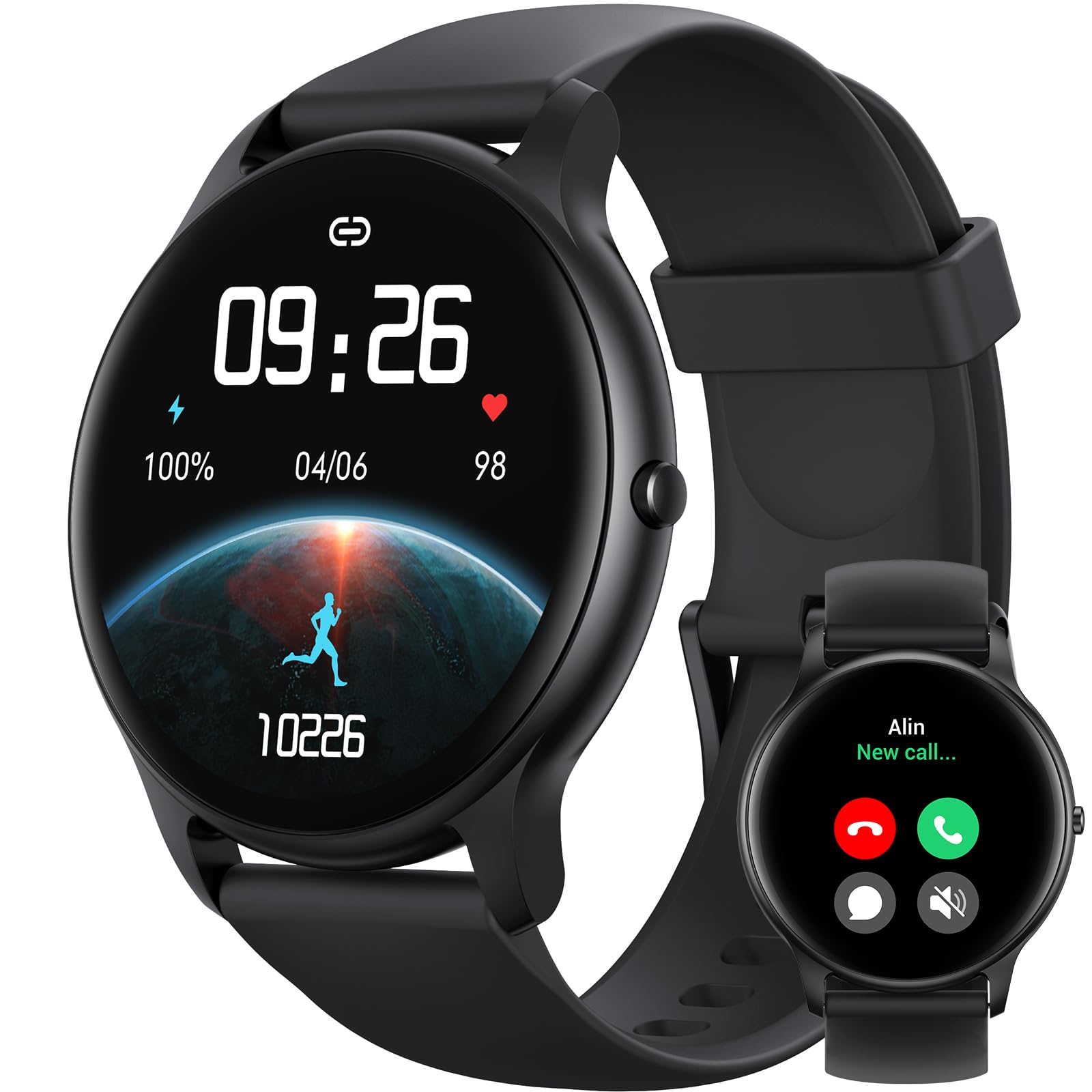 Reloj Smartwatch Parsonver Negro con Bluetooth-Venta Internacional