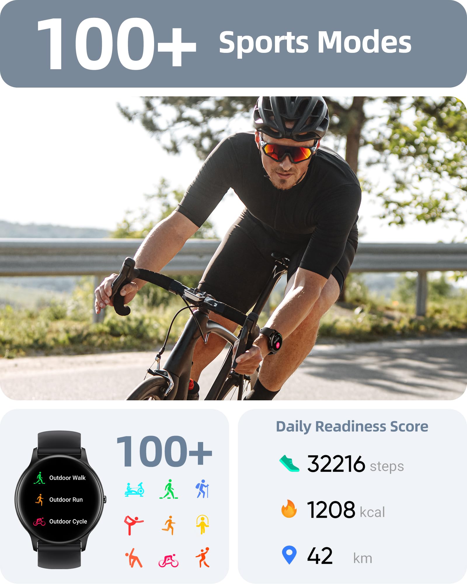 Foto 5 pulgar | Reloj Smartwatch Parsonver Negro con Bluetooth-Venta Internacional