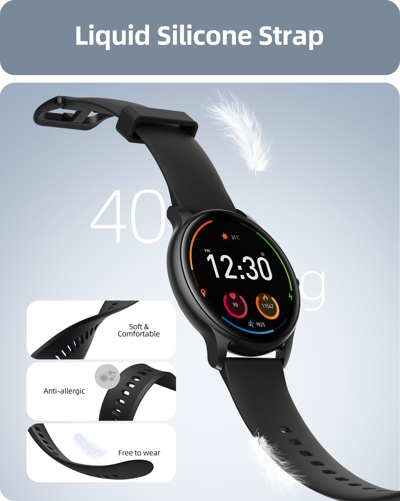 Foto 7 pulgar | Reloj Smartwatch Parsonver Negro con Bluetooth-Venta Internacional
