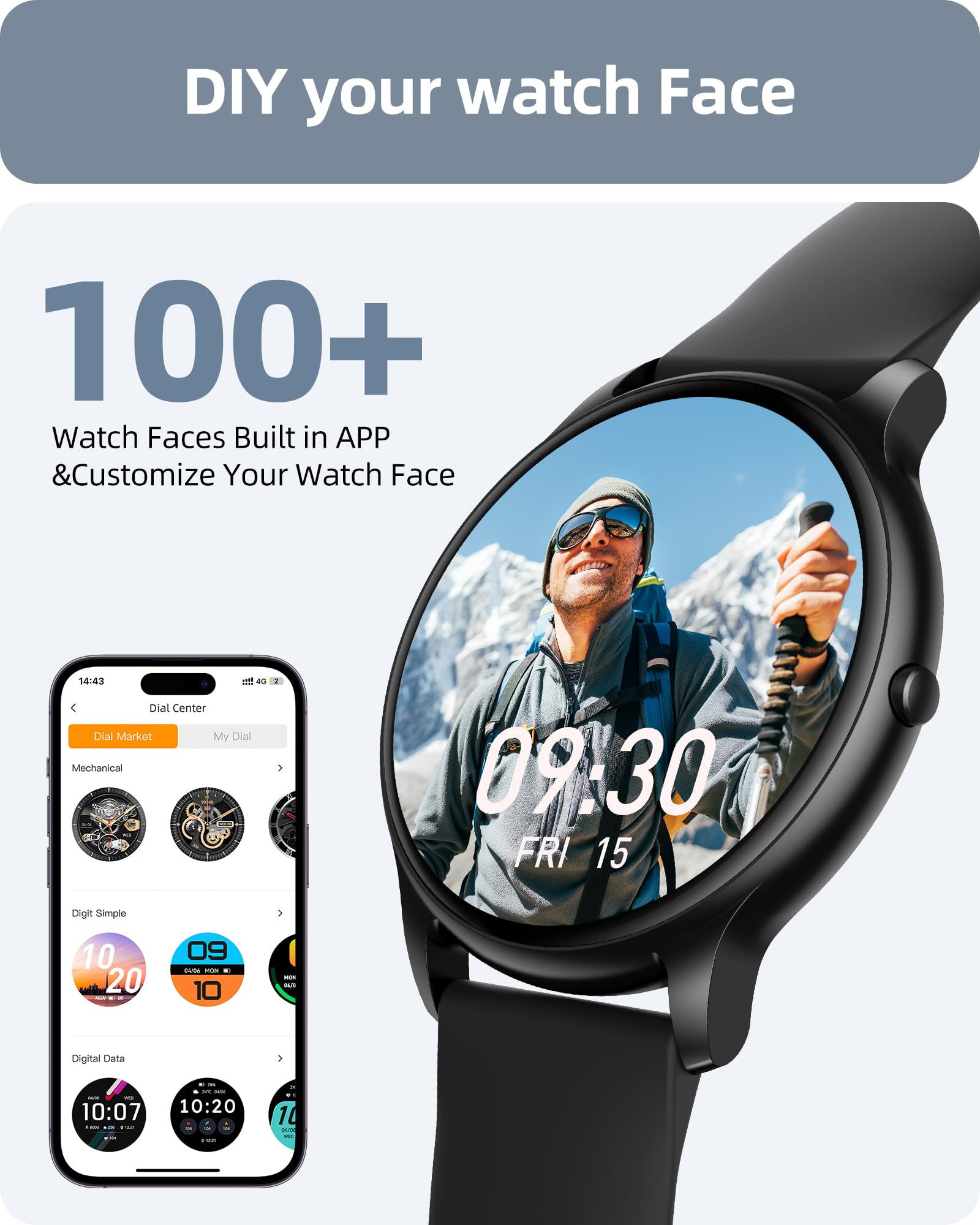 Foto 8 pulgar | Reloj Smartwatch Parsonver Negro con Bluetooth-Venta Internacional