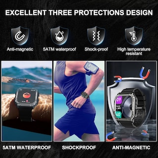 Foto 3 | Reloj Inteligente Acegift Military De 1.95 Pulgadas Hd a Prueba de Agua para Hombre - Venta Internacional