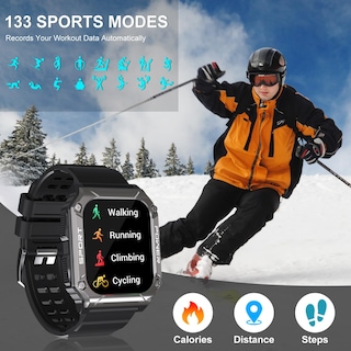 Foto 5 | Reloj Inteligente Acegift Military De 1.95 Pulgadas Hd a Prueba de Agua para Hombre - Venta Internacional