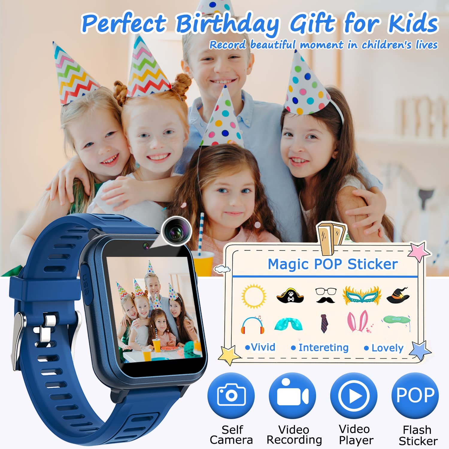 Foto 6 pulgar | Reloj Infantil Smartwatch Wiszodet con Bluetooth-Venta Internacional
