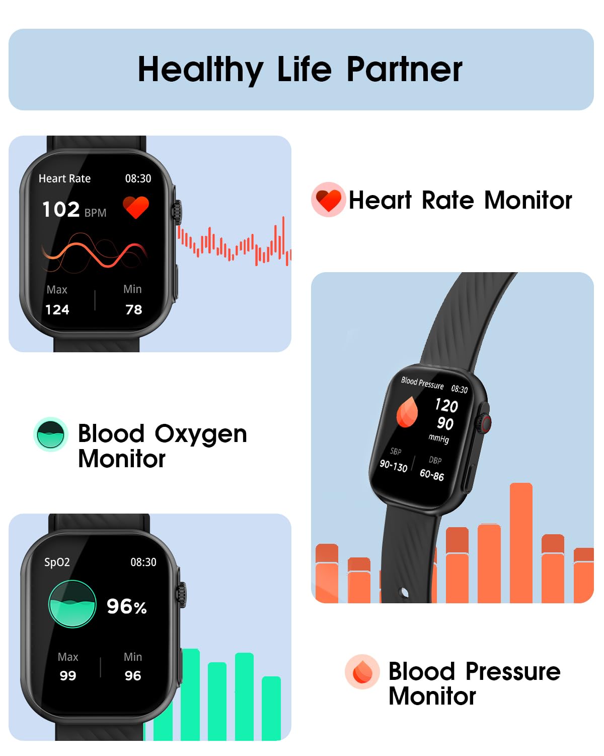 Foto 4 pulgar | Reloj Inteligente Bybukckr 2 Android Ios Ip68 Negro - Venta Internacional
