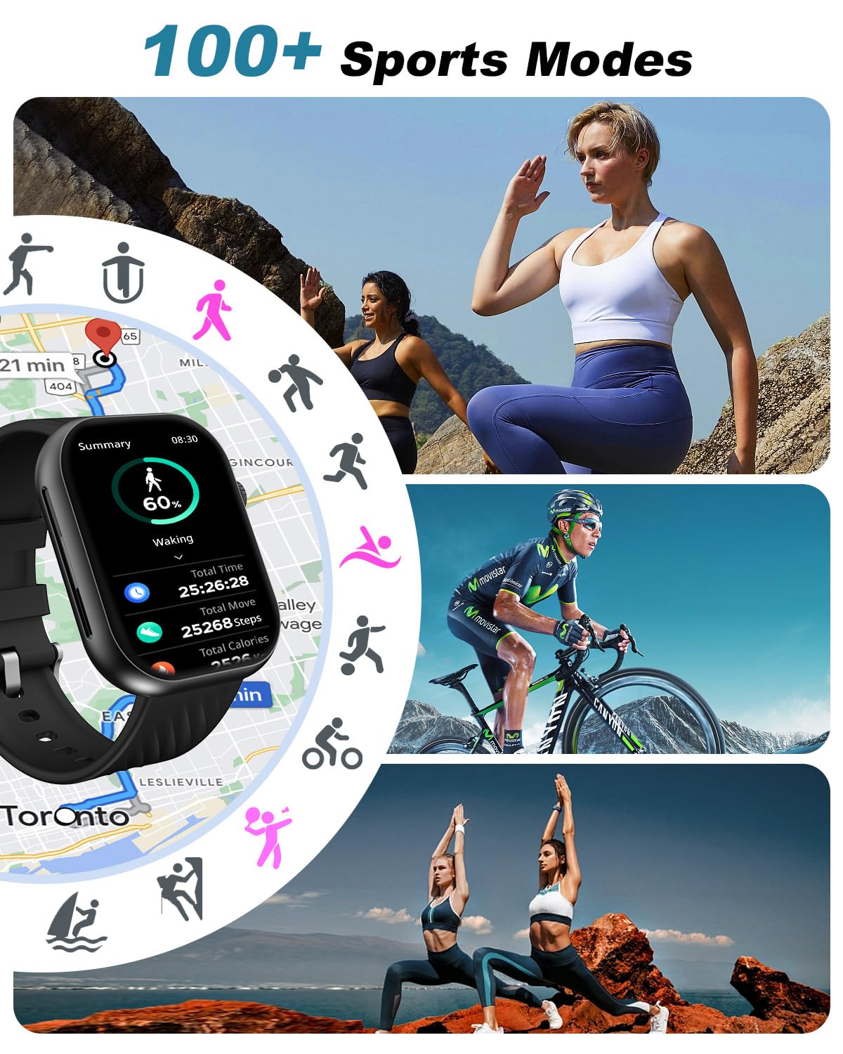 Foto 6 pulgar | Reloj Inteligente Bybukckr 2 Android Ios Ip68 Negro - Venta Internacional