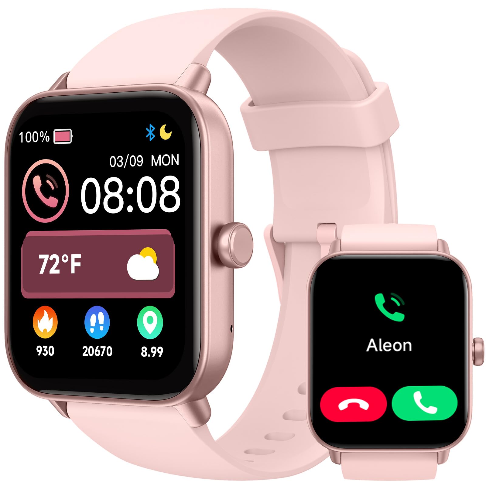 Foto 2 pulgar | Reloj Inteligente Toobur Alexa Integrado Ip68 Rosa para Mujer - Venta Internacional