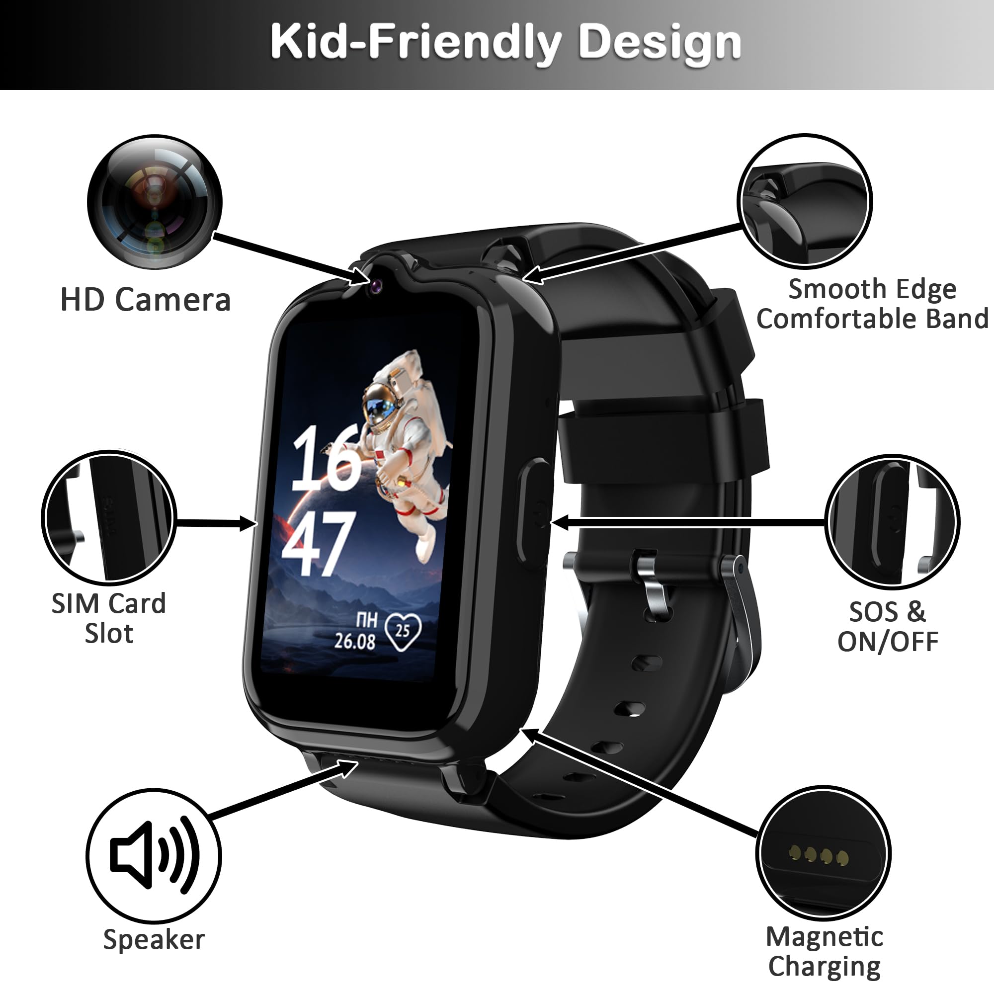 Foto 7 pulgar | Reloj Inteligente Phyulls 4g Con Rastreador Gps Y Videollamada Para Niños De 5 A 12 Años - Venta Internacional