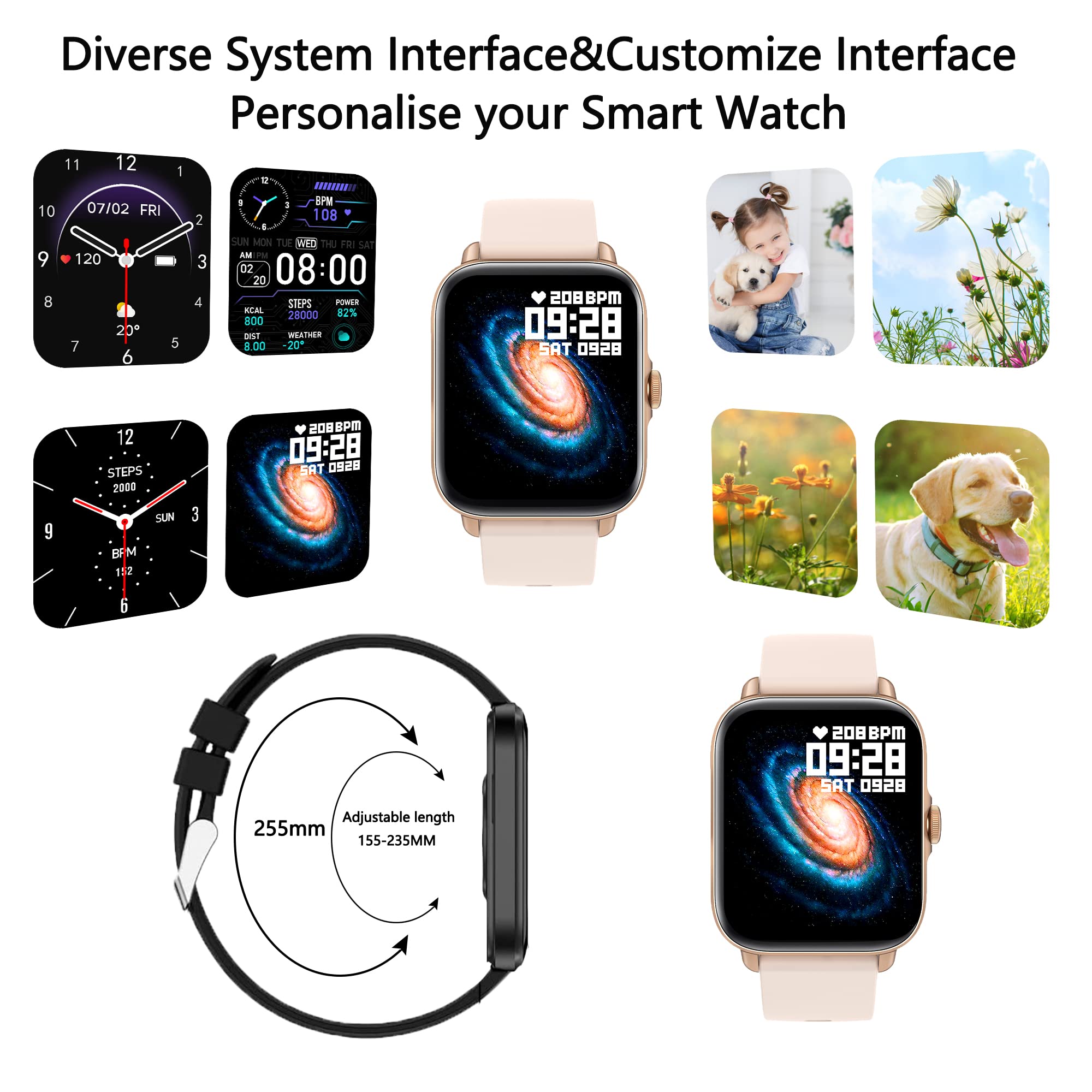 Foto 6 pulgar | Reloj Inteligente Wzwneer Rastreador De Actividad Física De 1.7 Pulgadas Android E IOS - Venta Internacional