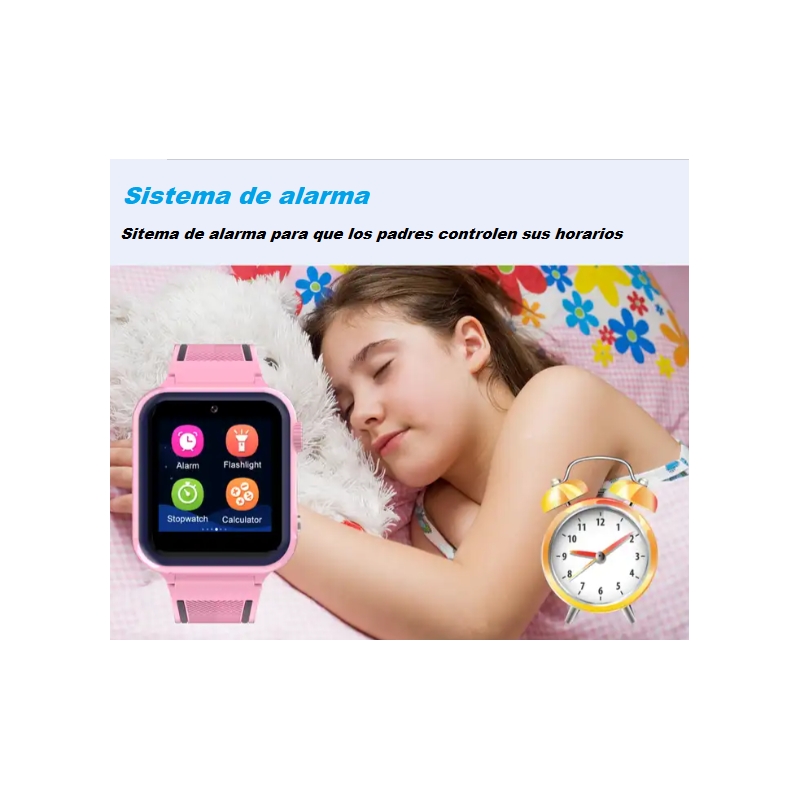 Foto 4 pulgar | Reloj Inteligente Rosa con Linterna Gps 4g Sos para Niños Y Niñas - Venta Internacional