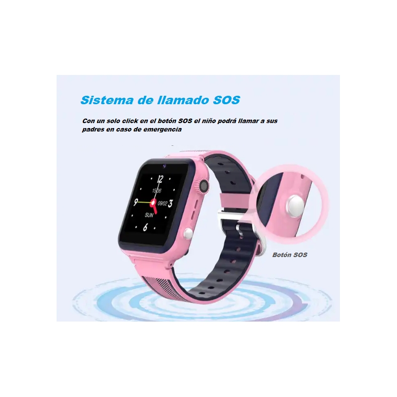 Foto 5 pulgar | Reloj Inteligente Rosa con Linterna Gps 4g Sos para Niños Y Niñas - Venta Internacional