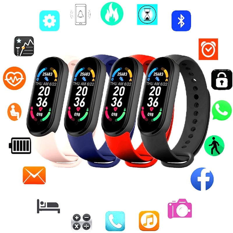 Foto 6 pulgar | Reloj Inteligente Deportivo Bluetooth Smartwatch M6 con Frecuencia Cardíaca - Venta Internacional