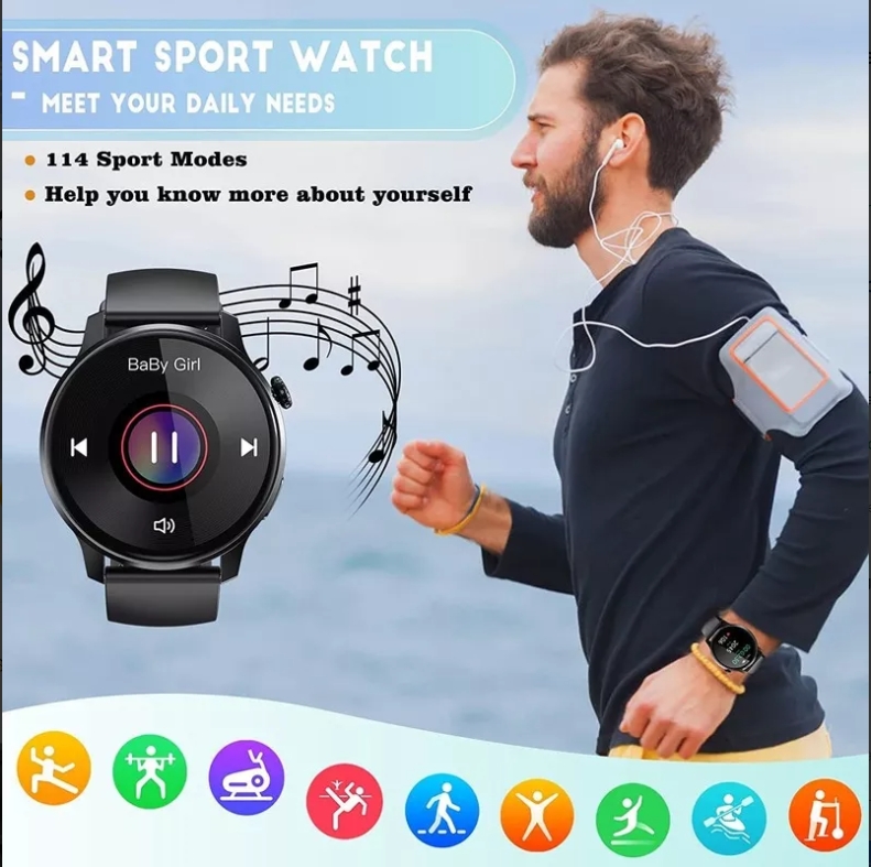 Foto 6 pulgar | Smartwatch S46 Bluetooth Sports Fitness Compatible con iOs  - Venta Internacional