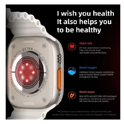 Foto 7 pulgar | Reloj Smartwatch S9 Ultra 49 mm Heart Health Naranja - Venta Internacional