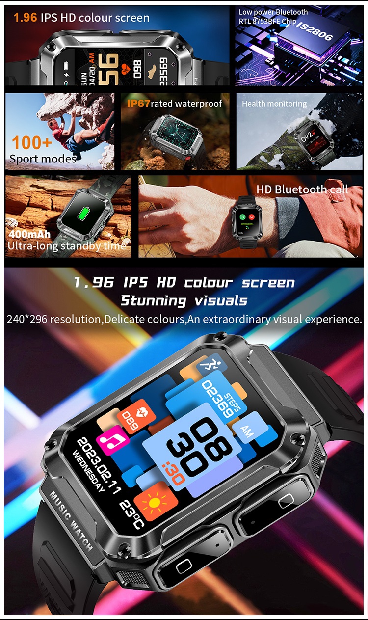 Foto 7 pulgar | Reloj Inteligente Smartwatch T93 con Pantalla Amoled Ip68 con Auriculares - Venta Internacional