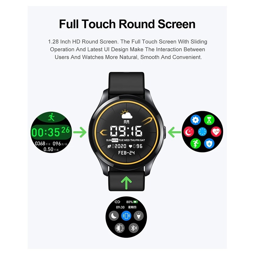 Foto 7 pulgar | Reloj Inteligente Smartwatch T88 Con Termómetro 310 Mah - Negro - Venta Internacional