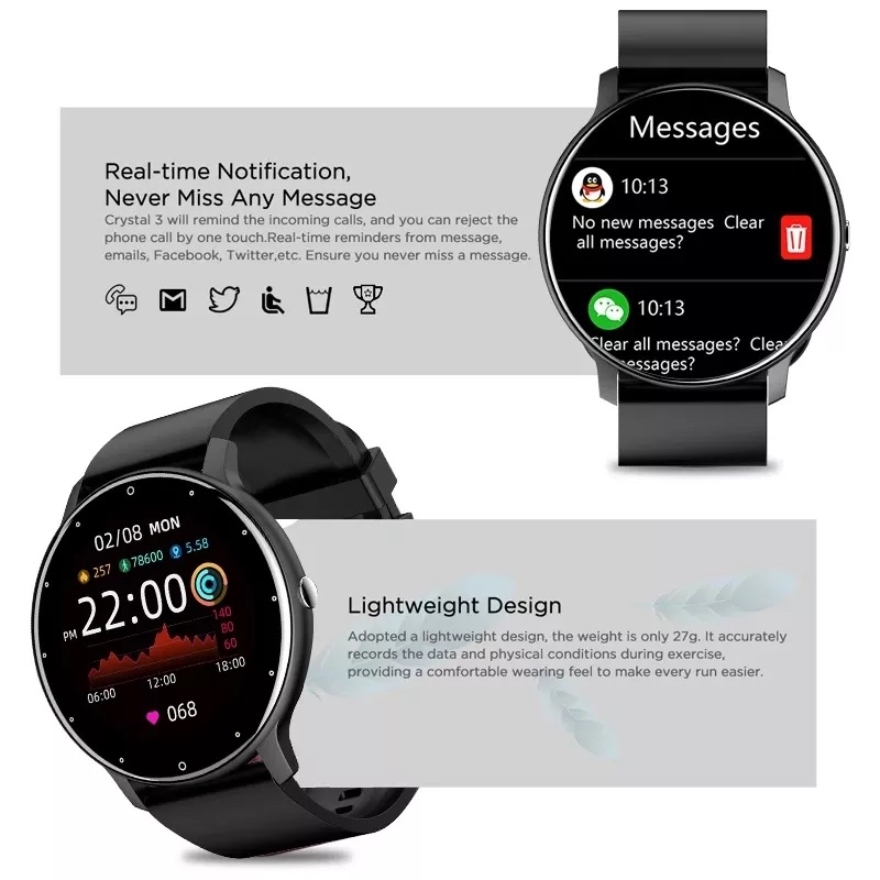 Foto 8 pulgar | Smartwatch Zl02 Bluetooth Outdoor Salud Y Spa - Venta Internacional