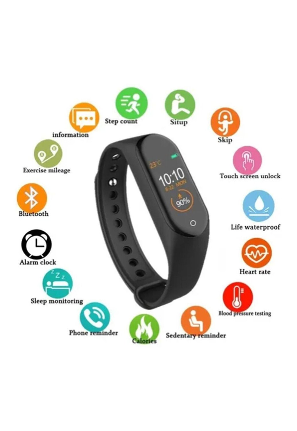 Foto 6 pulgar | Reloj Inteligente Smart Band Bluetooth Negro - Venta Internacional