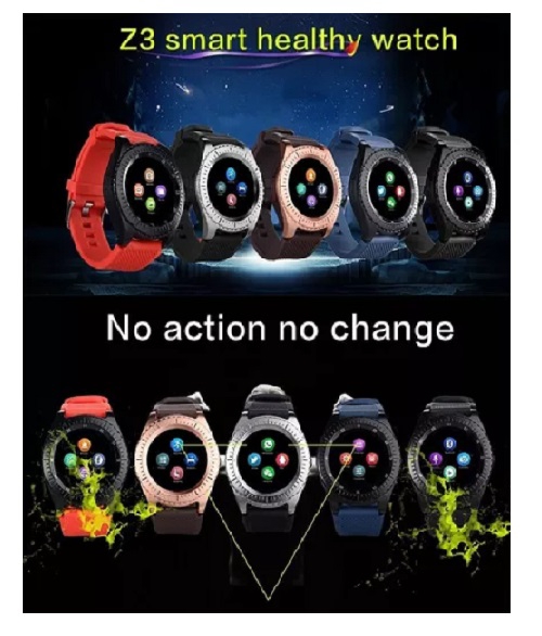 Foto 3 pulgar | Reloj Deportivo Cardiaco Smartwatch Z3 con Cámara Health Steps - Venta Internacional