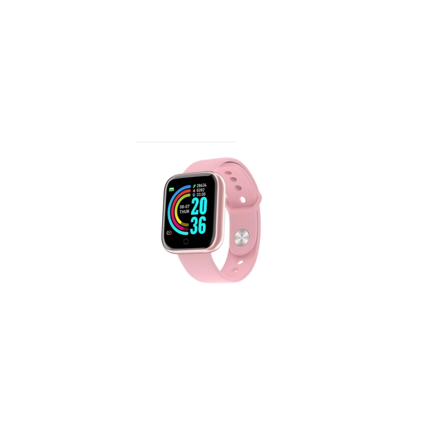 Foto 2 pulgar | Pulsera Inteligente Smartwatch D20 Bluetooth 4.0 Malla Plateada Rosa - Venta Internacional