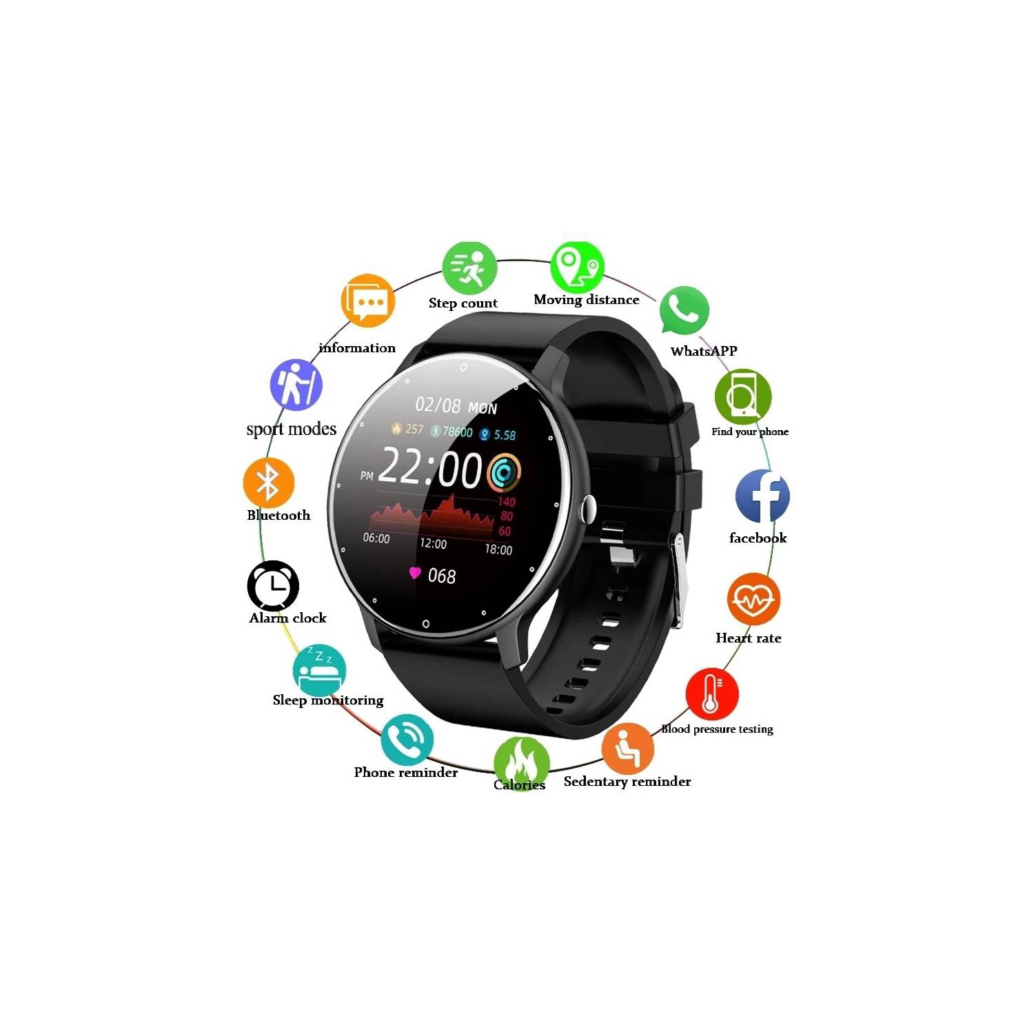 Foto 4 pulgar | Reloj Inteligente Bluetooth Zl02 Compatible Con Ios Y Android - Venta Internacional.