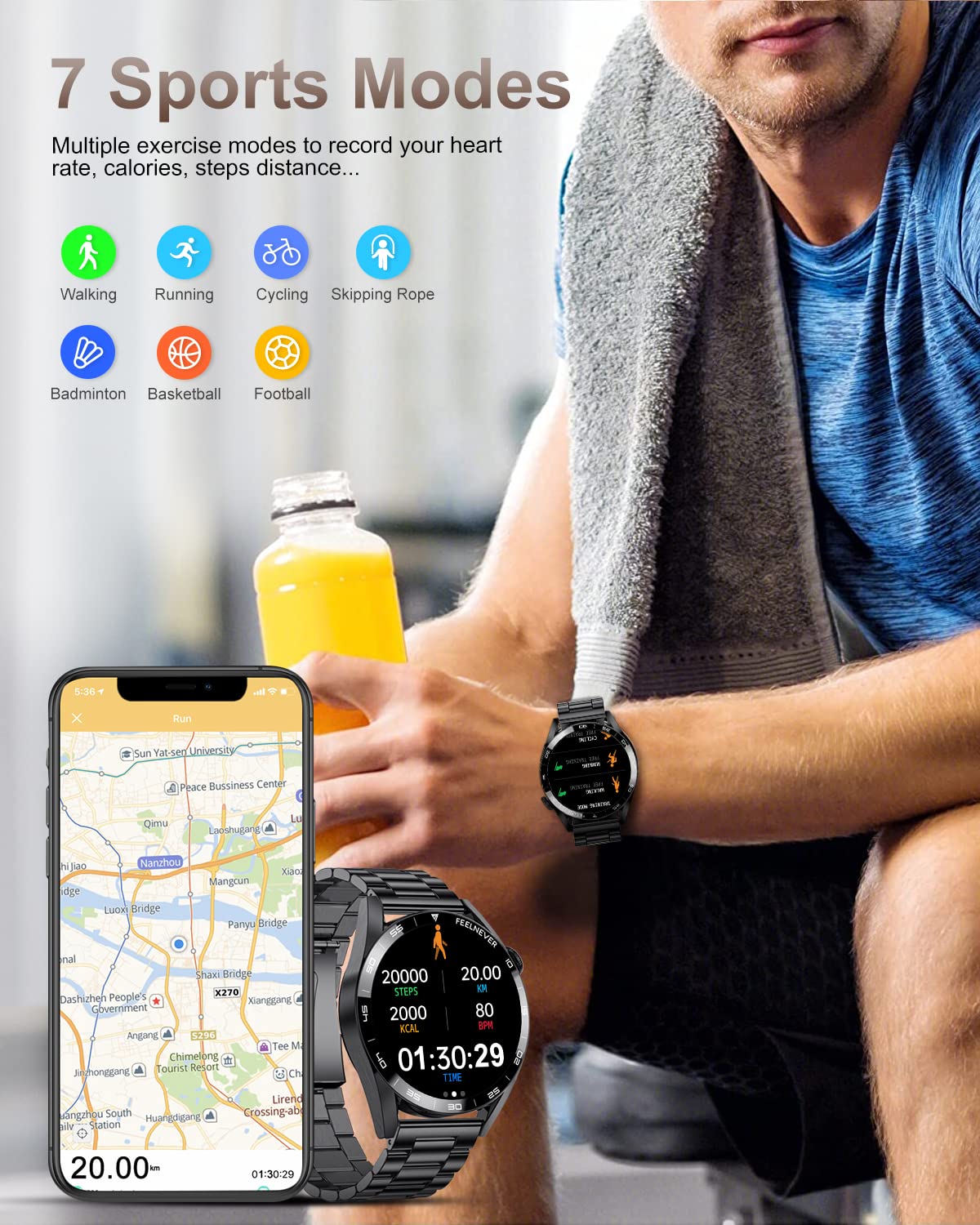 Foto 4 pulgar | Reloj Smartwatch Negro con Bluetooth - Venta Internacional