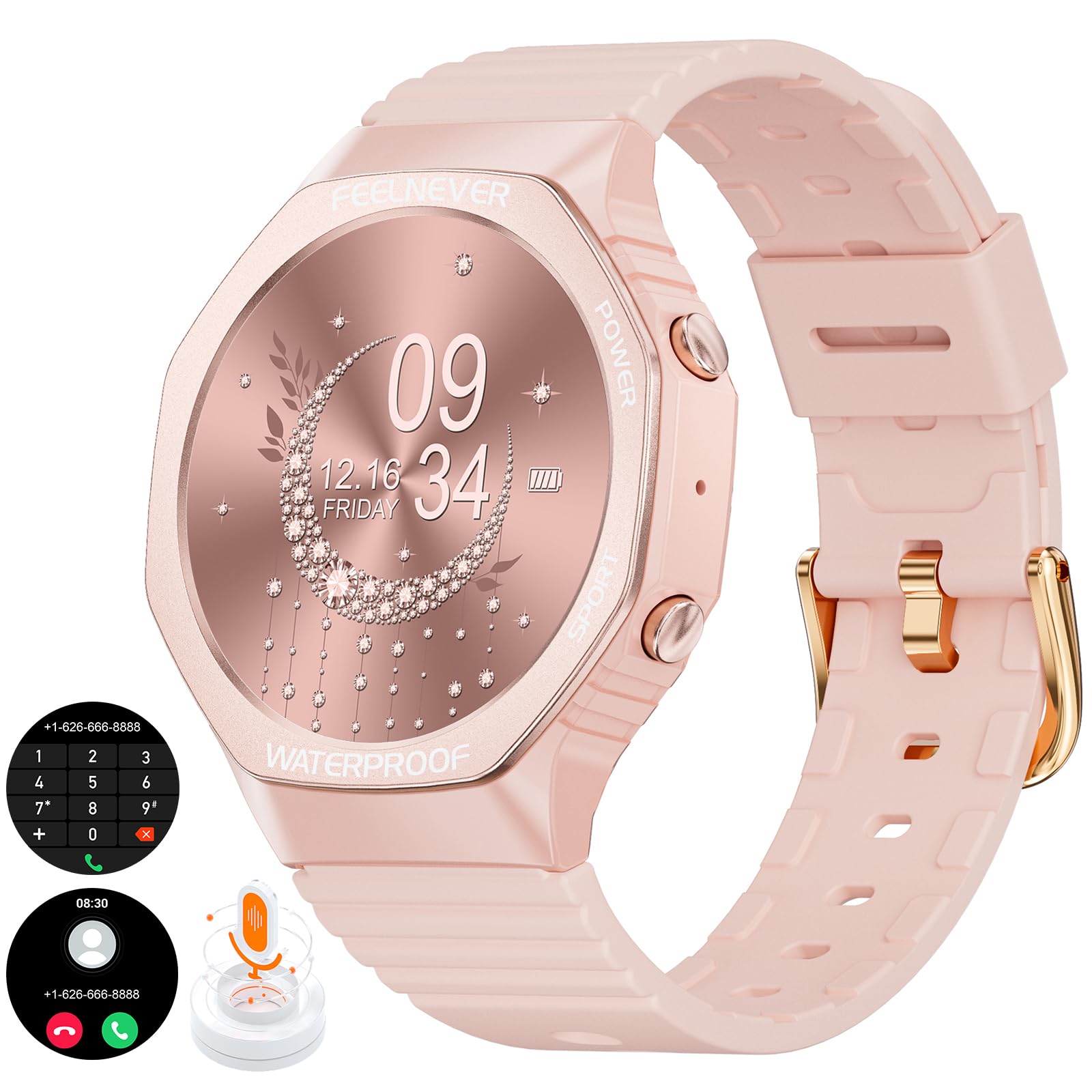 Foto 1 | Reloj Smartwatch Lige Rosa con Bluetooth-Venta Internacional