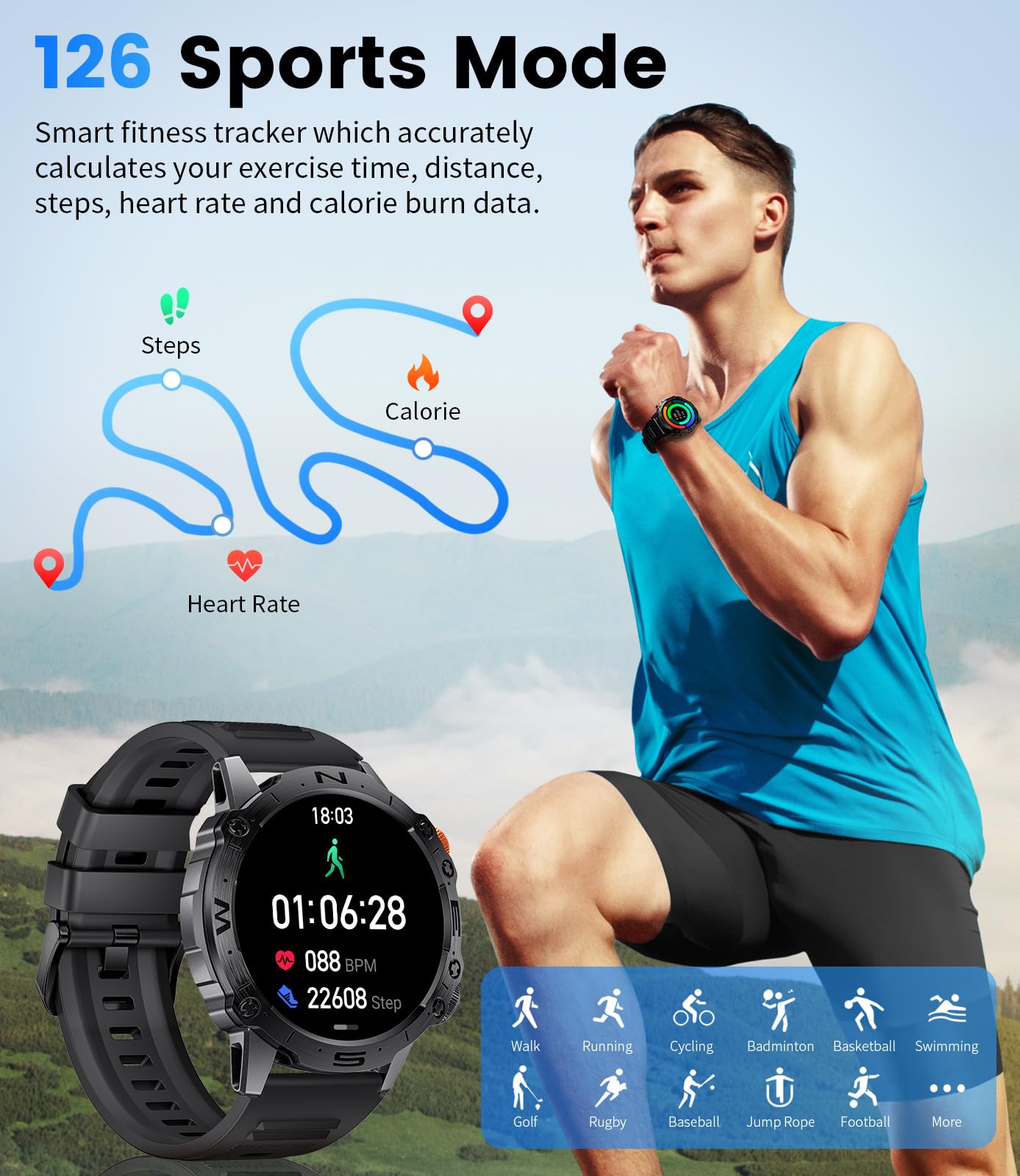 Foto 8 pulgar | Reloj Smartwatch Negro con Bluetooth - Venta Internacional