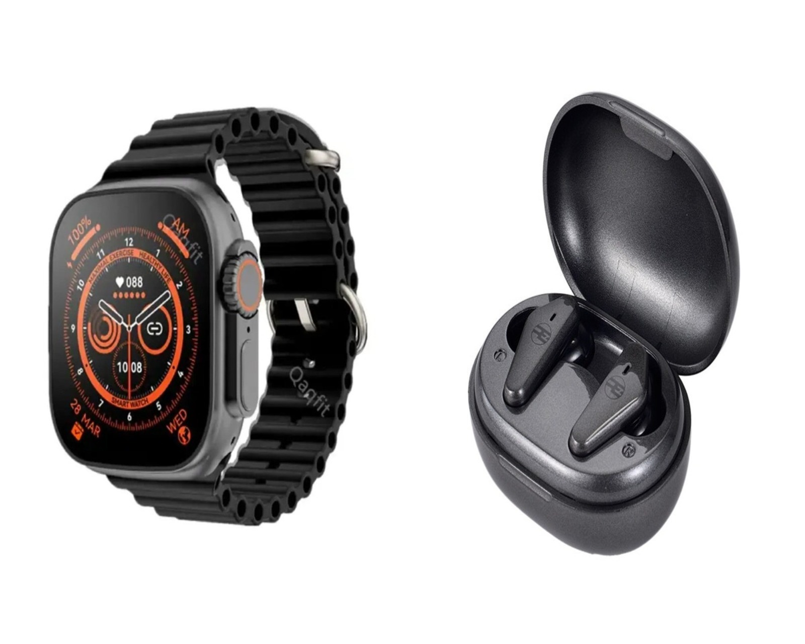 Combo Smartwatch T500 Ultra By Ns Tech + Audifonos Reroka Torpedo