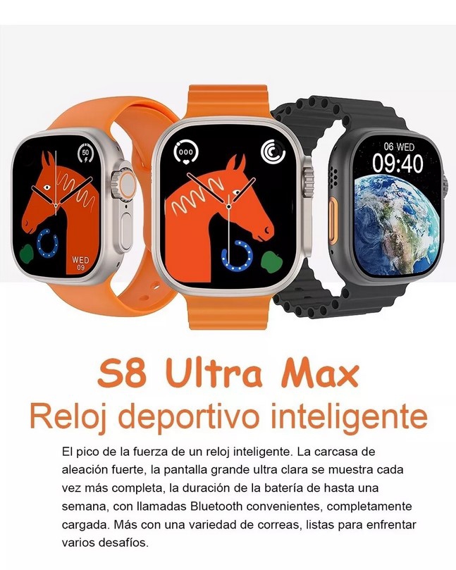 Foto 6 pulgar | Reloj Inteligente S8 Ultra Max NFC Serie 8 49 mm Super 2.08 - Venta Internacional