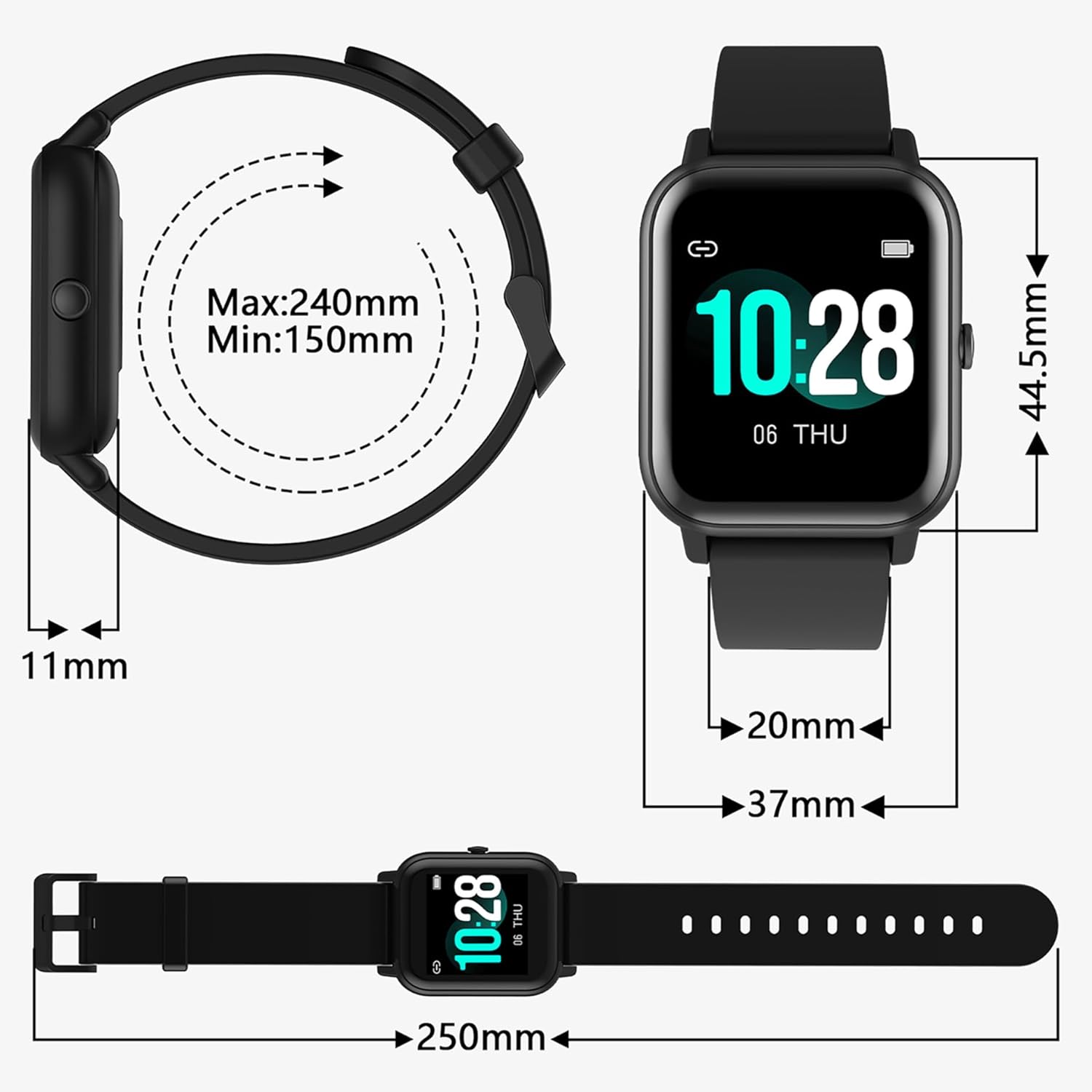 Foto 8 pulgar | Smartwatch Blackview R30 Fitness con Pantalla TFT 1,85''  - Venta Internacional