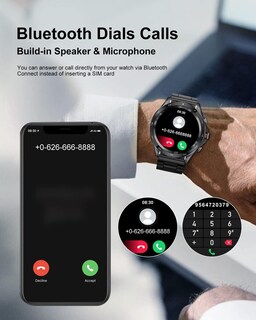 Foto 2 | Reloj Inteligente Lige para Hombre 1,32 Pulgadas Negro - Venta Internacional