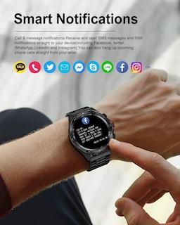 Foto 3 | Reloj Inteligente Lige para Hombre 1,32 Pulgadas Negro - Venta Internacional
