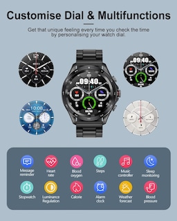 Foto 6 | Reloj Inteligente Lige para Hombre 1,32 Pulgadas Negro - Venta Internacional