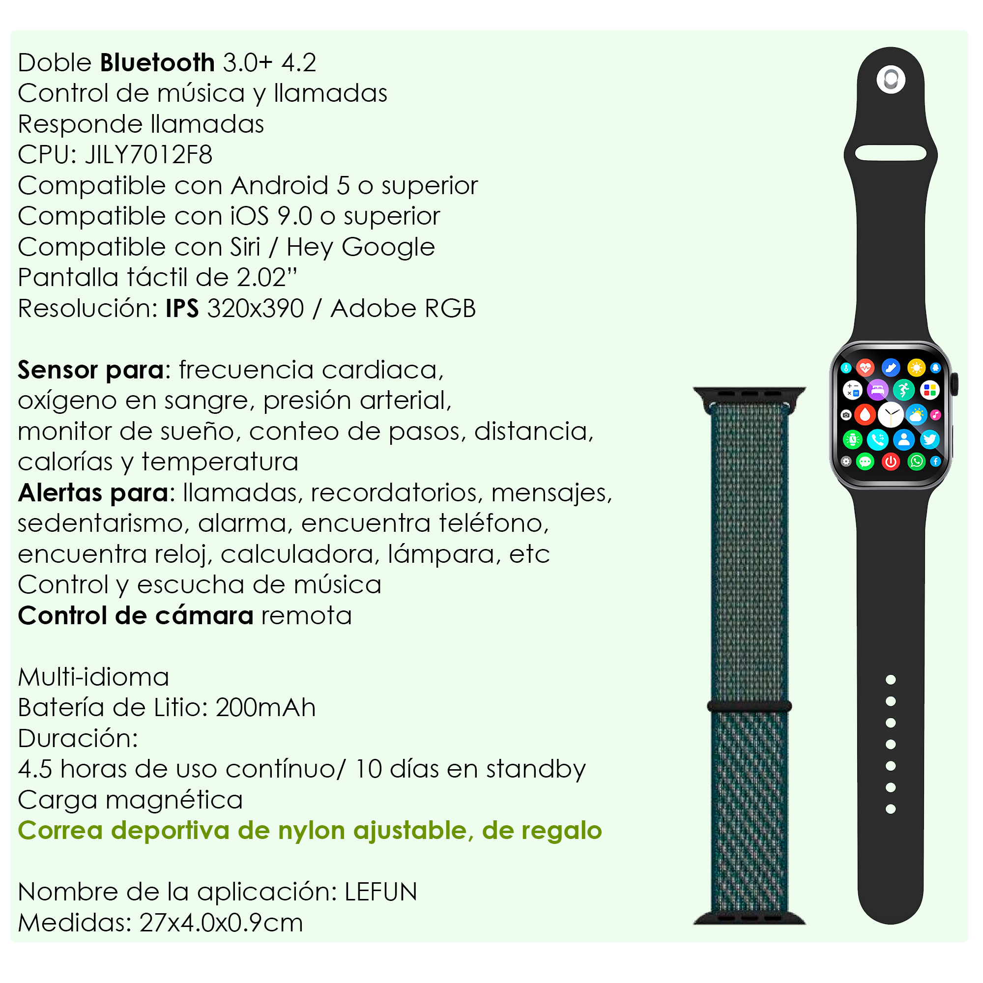 Foto 7 pulgar | Smartwatch Vak S3 Llamadas Control Voz Ips 2' Sport