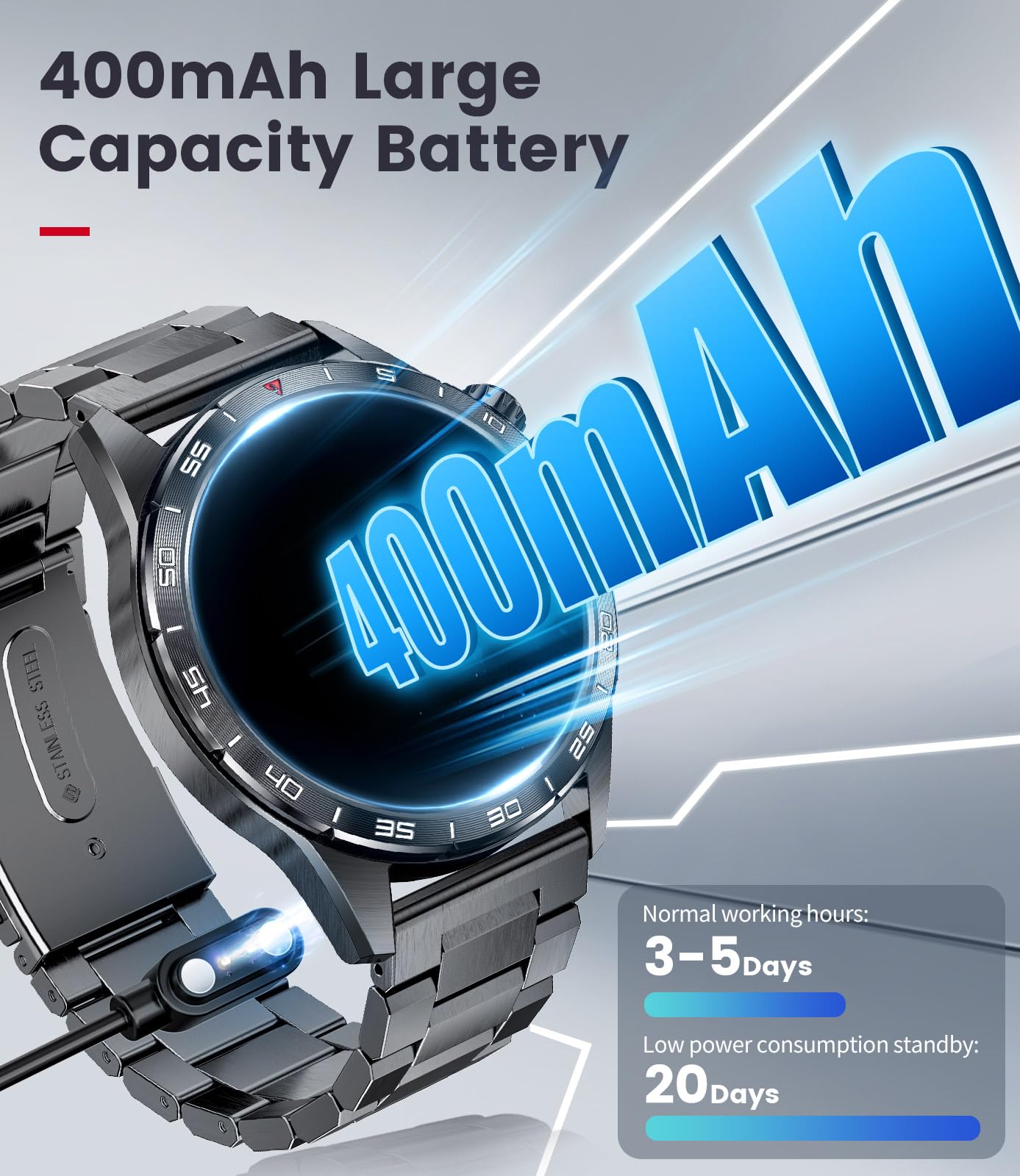Foto 8 pulgar | Smartwatch Lige 2024 con Pantalla Amoled de 1,43 Pulgadas de 3 Correas para Hombre - Venta Internacional