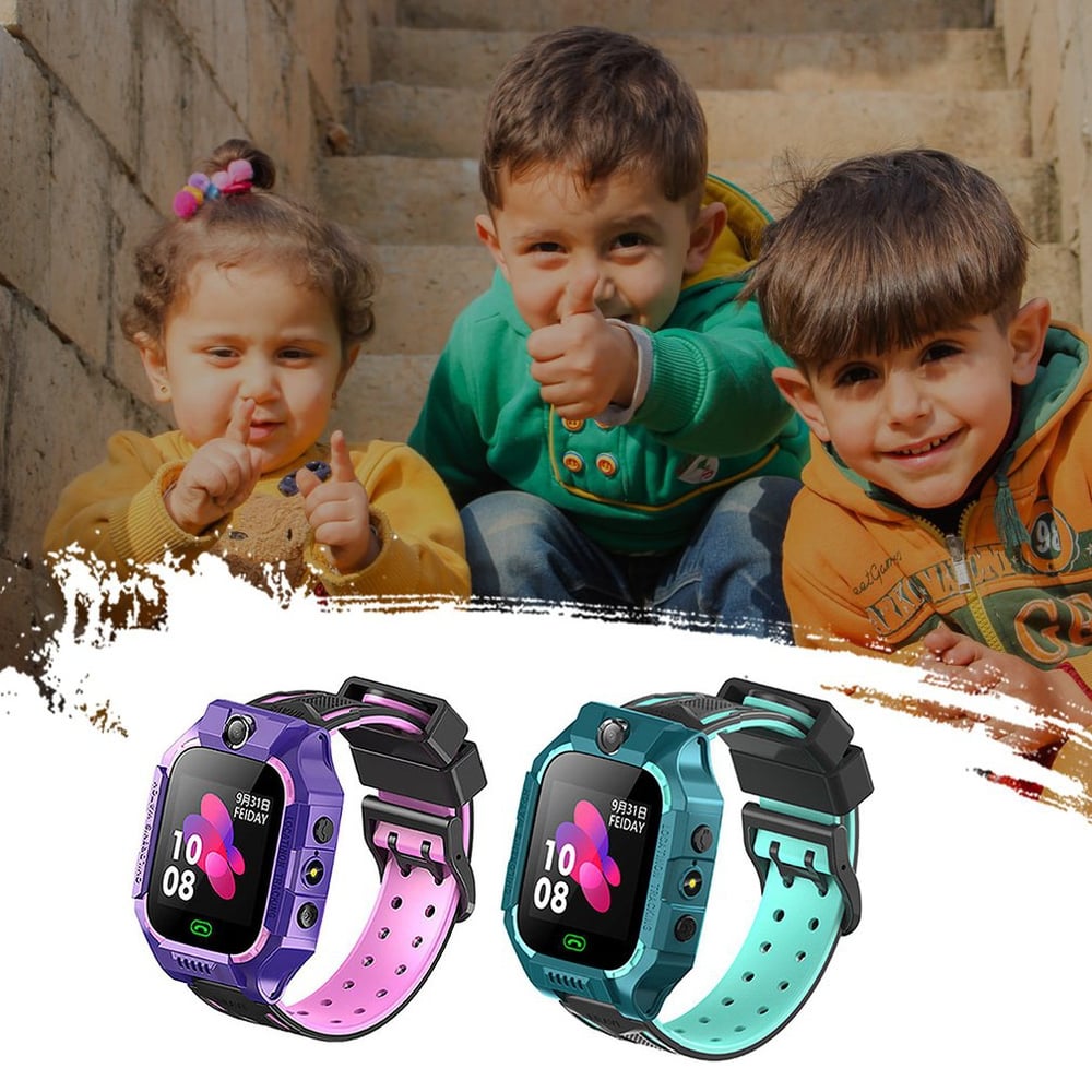 Foto 7 pulgar | Reloj Inteligente GPS para Niños con Llamadas Sos Morado - Venta Internacional