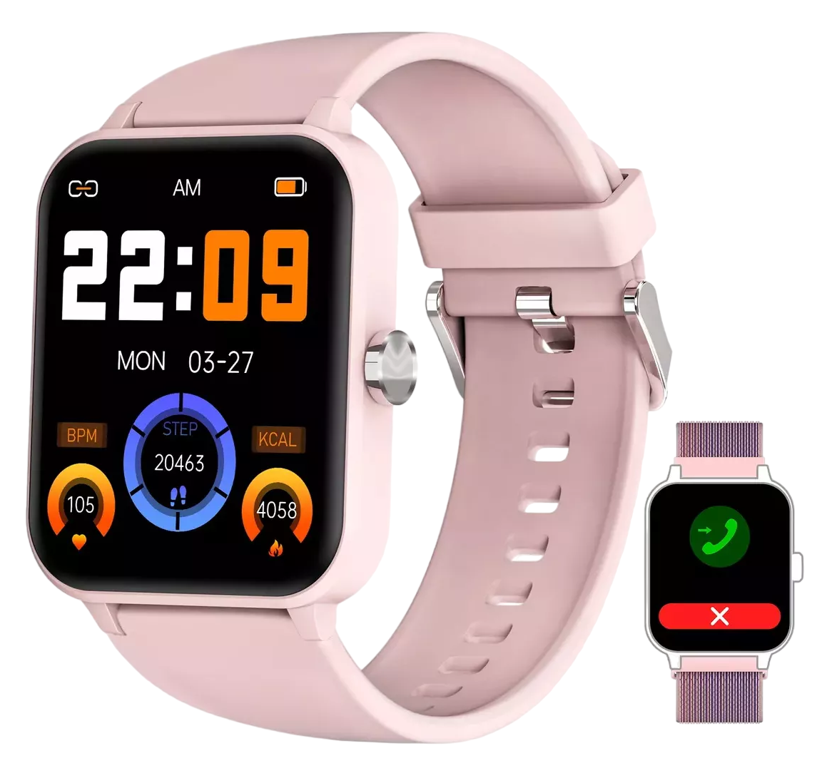 Foto 2 pulgar | Reloj Inteligente Smartwatch Bluetooth Llamada, Rosa