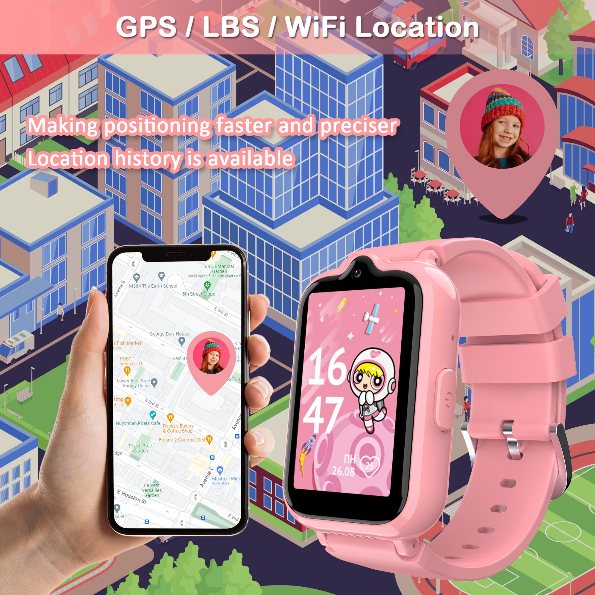 Foto 5 pulgar | Reloj Smartwatch Phyulls Rosa con Gps-Venta Internacional