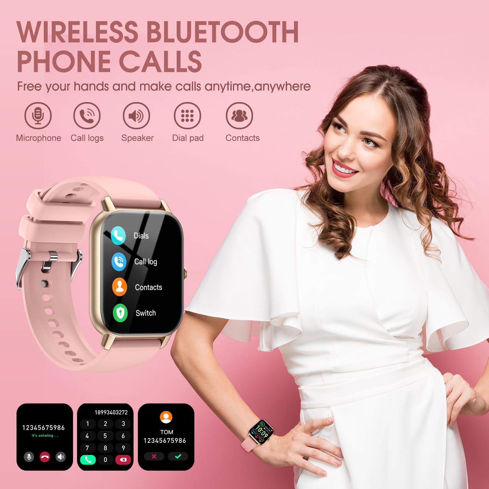 Foto 2 | Reloj Smartwatch Ddidbi Rosa con Bluetooth-Venta Internacional