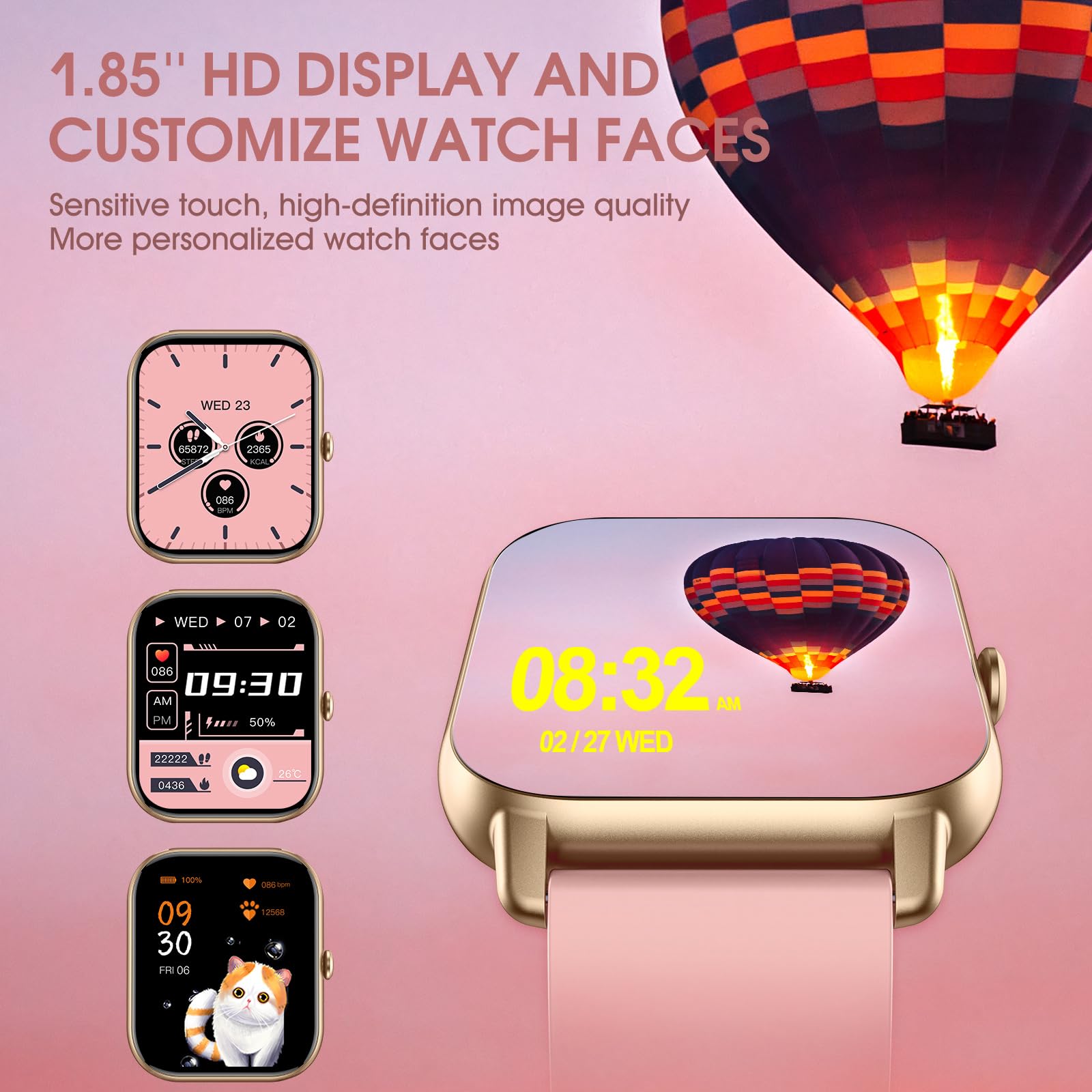 Foto 6 | Reloj Smartwatch Ddidbi Rosa con Bluetooth-Venta Internacional