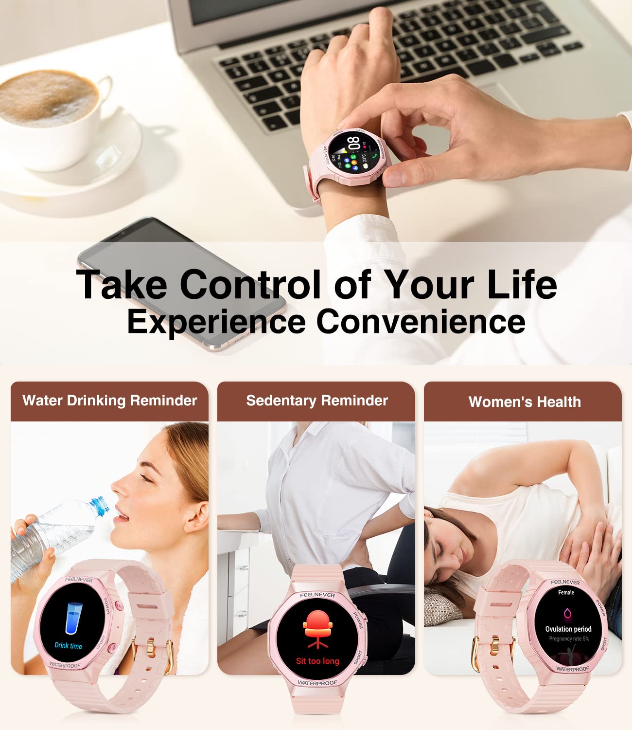 Foto 7 pulgar | Reloj Smartwatch Lige Rosa con Bluetooth-Venta Internacional